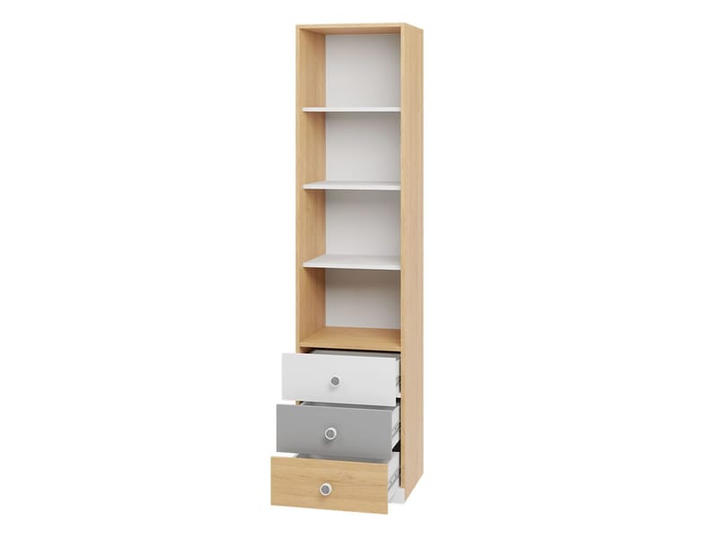 Elvaren Bokhylle 45 cm i Eik - Svart|Hvit - Oppbevaring - Hylle - Bokhylle