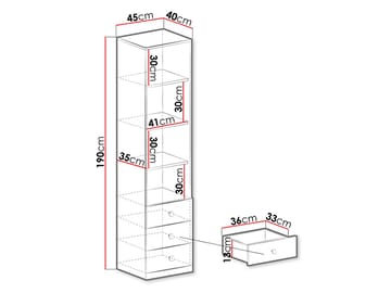 Elvaren Bokhylle 45 cm med Åpne Hyller - Oppbevaring - Hylle - Bokhylle