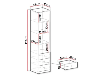 Elvaren Bokhylle 45 cm med Åpne Hyller - Oppbevaring - Hylle - Bokhylle