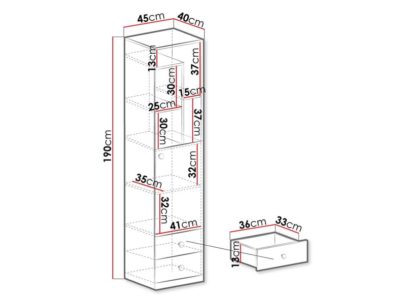 Elvaren Bokhylle 45 cm - Oppbevaring - Hylle - Bokhylle