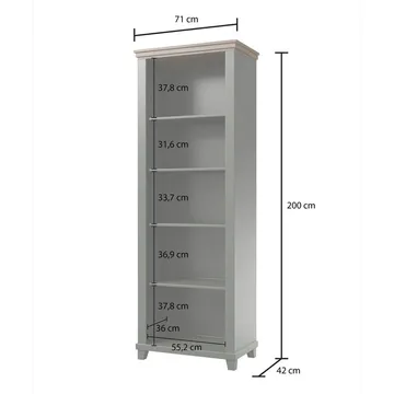 Evora Bokhylle 200 cm i Eik - Grønn - Oppbevaring - Hylle - Bokhylle