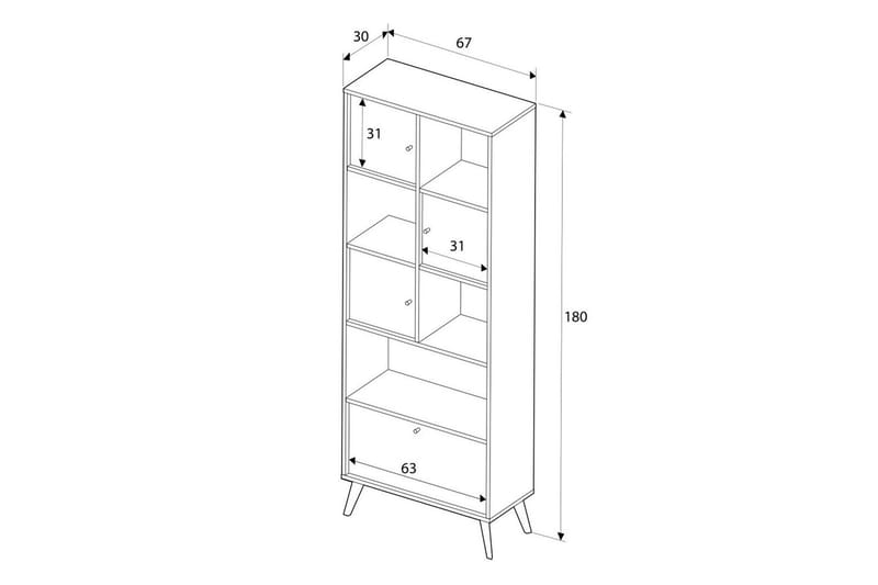 Felyra Bokhylle 67 cm - Multifarget - Oppbevaring - Hylle - Bokhylle