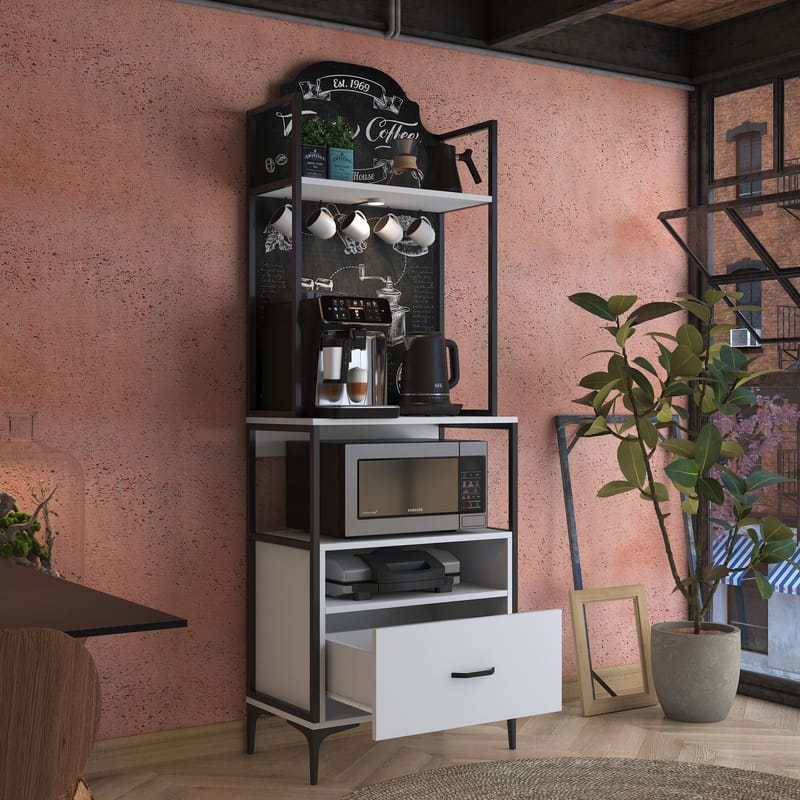 Flerbruksskap Wallxpert Gala Shelf (70 x 205 x 40 cm) Hvit - Hvit - Oppbevaring - Hylle - Hyllesystem