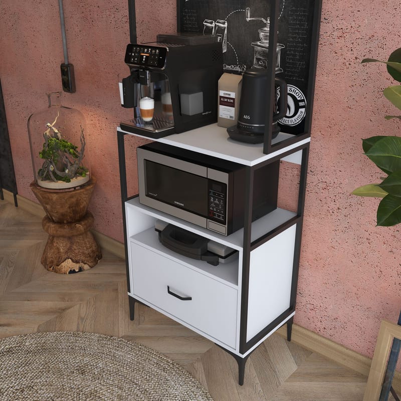 Flerbruksskap Wallxpert Gala Shelf (70 x 205 x 40 cm) Hvit - Hvit - Oppbevaring - Hylle - Hyllesystem
