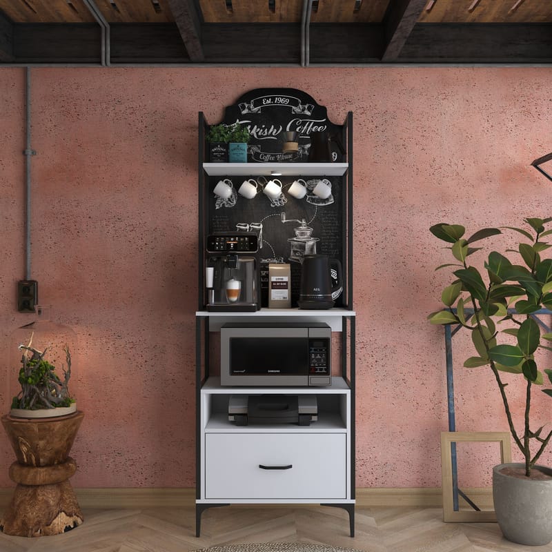 Flerbruksskap Wallxpert Gala Shelf (70 x 205 x 40 cm) Hvit - Hvit - Oppbevaring - Hylle - Hyllesystem