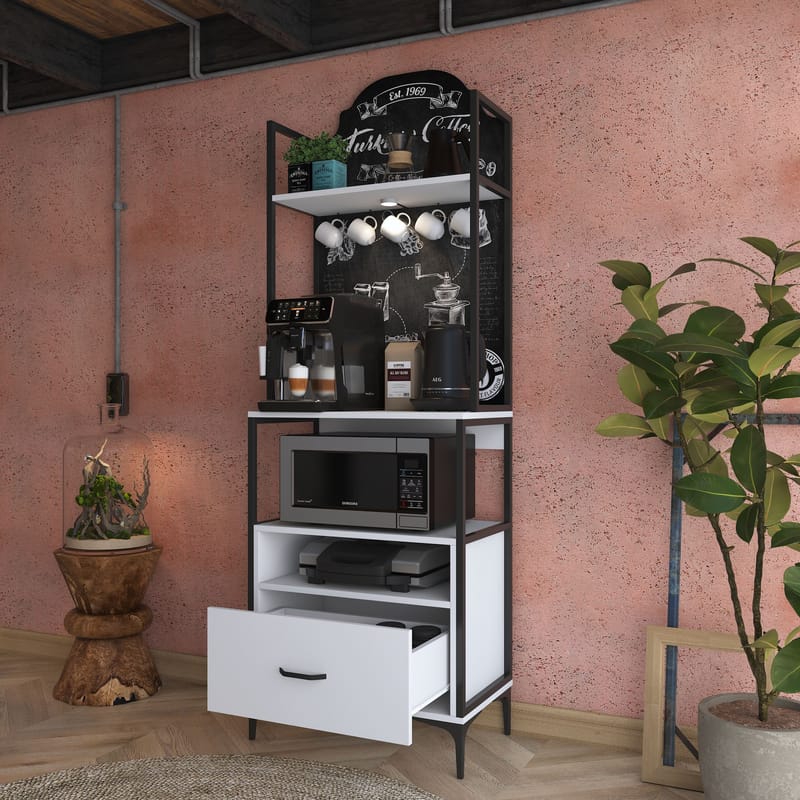 Flerbruksskap Wallxpert Gala Shelf (70 x 205 x 40 cm) Hvit - Hvit - Oppbevaring - Hylle - Hyllesystem