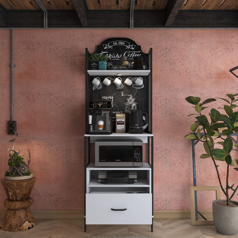 Flerbruksskap Wallxpert Gala Shelf (70 x 205 x 40 cm) Hvit - Hvit - Oppbevaring - Hylle - Hyllesystem