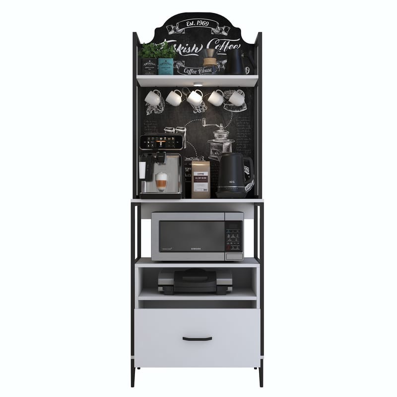 Flerbruksskap Wallxpert Gala Shelf (70 x 205 x 40 cm) Hvit - Hvit - Oppbevaring - Hylle - Hyllesystem