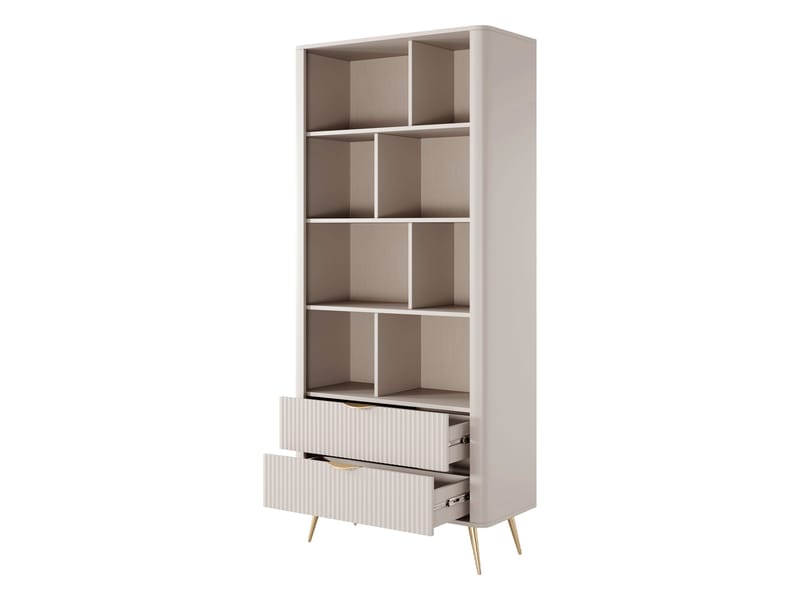 Forba Bokhylle 88 cm i Malt Tre - Gull|Hvit - Oppbevaring - Hylle - Bokhylle