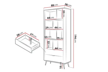 Forba Bokhylle 88 cm - Svart - Oppbevaring - Hylle - Bokhylle