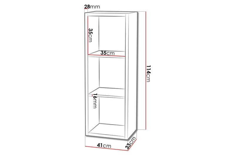 Franzine Bokhylle 41 cm i Eik - Beige - Oppbevaring - Hylle - Bokhylle