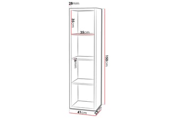 Franzine Bokhylle 41 cm i Malt Tre med Eikeutseende - Beige - Oppbevaring - Hylle - Bokhylle