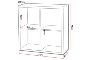 Franzine Bokhylle 77 cm - Hvit - Oppbevaring - Hylle - Bokhylle
