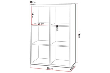 Franzine Bokhylle 77 cm i Eik - Beige - Oppbevaring - Hylle - Bokhylle