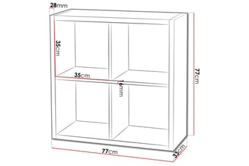 Franzine Bokhylle 77 cm i Malt Tre - Hvit - Oppbevaring - Hylle - Bokhylle