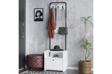 Garderobestativ Springhill Hvit / Svart - Svart/Hvit - Oppbevaring - Hylle - Hattehylle