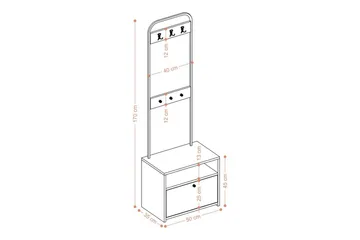 Garderobestativ Springhill Hvit / Svart - Svart/Hvit - Oppbevaring - Hylle - Hattehylle