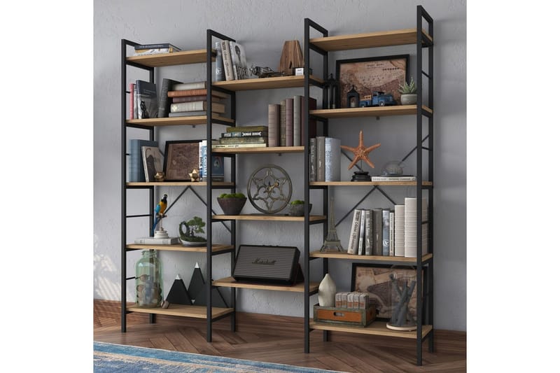 Goldmere Bokhylle 176 cm - Brun/Svart - Oppbevaring - Hylle - Bokhylle