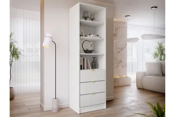 Gudelia Bokhylle 60x40 cm - Hvit - Oppbevaring - Hylle - Bokhylle