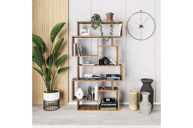 Hardy Bokhylle 96 cm i Valnøtt - Brun - Oppbevaring - Hylle - Bokhylle