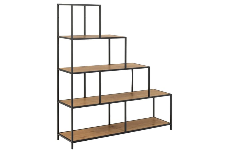 Hartsoe Bokhylle 135 cm i Metall med Treplate, Brun
