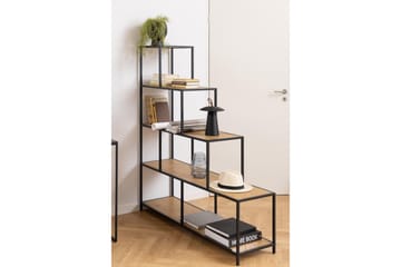 Hartsoe Bokhylle 135 cm i Metall med Treplate - Brun - Oppbevaring - Hylle - Bokhylle