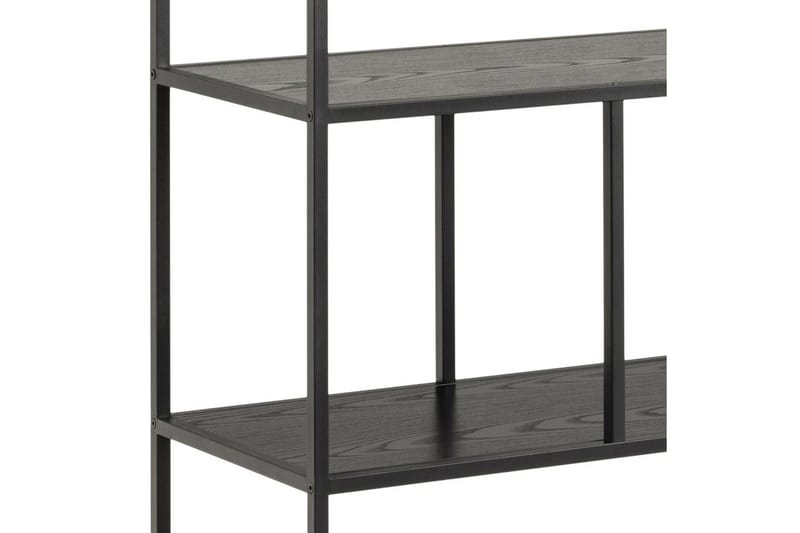 Hartsoe Bokhylle 135 cm i Metall med Treplate - Svart - Oppbevaring - Hylle - Bokhylle
