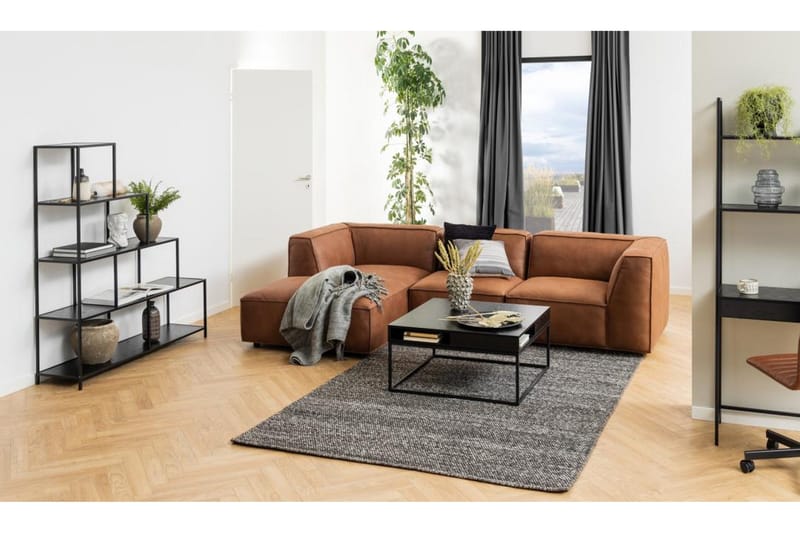 Hartsoe Bokhylle 135 cm i Metall med Treplate - Svart - Oppbevaring - Hylle - Bokhylle