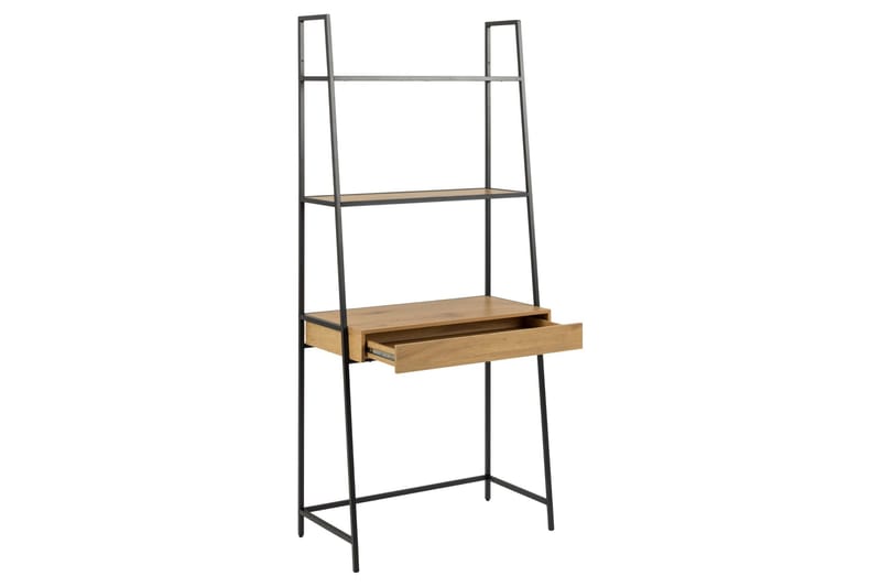 Hartsoe Bokhylle 77 cm i Metall med Treplate - Svart|Beige - Oppbevaring - Hylle - Bokhylle