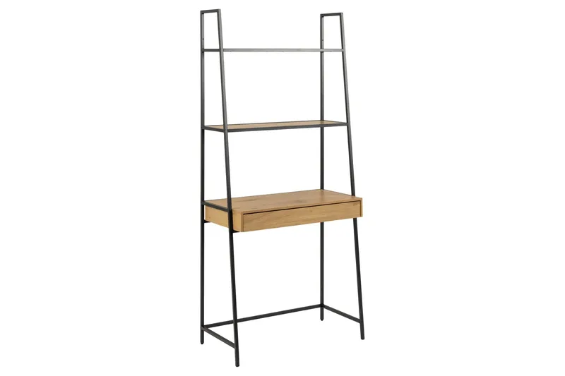 Hartsoe Bokhylle 77 cm i Metall med Treplate, Svart|Beige
