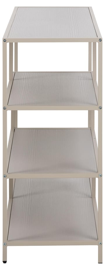 Hasslevik Bokhylle 114 cm i Metall med Treplate - Sandbeige - Oppbevaring - Hylle - Bokhylle