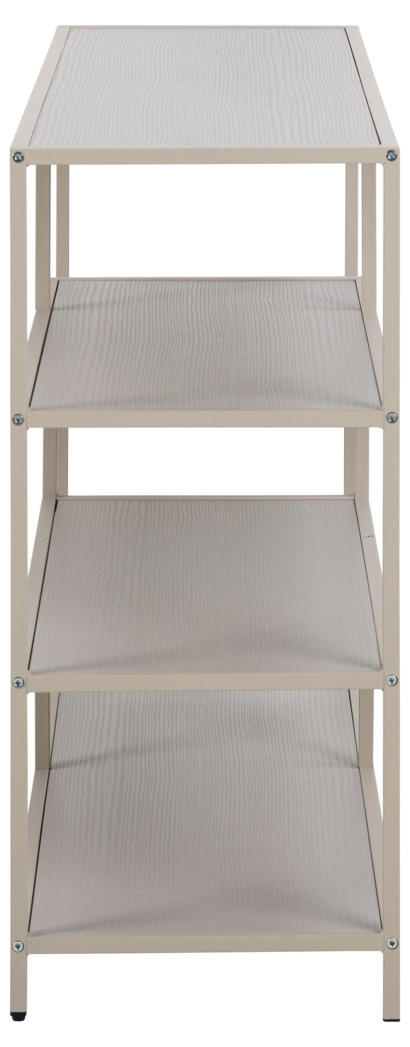 Hasslevik Bokhylle 114 cm i Metall med Treplate - Sandbeige - Oppbevaring - Hylle - Bokhylle