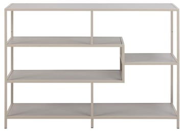 Hasslevik Bokhylle 114 cm i Metall med Treplate - Sandbeige - Oppbevaring - Hylle - Bokhylle