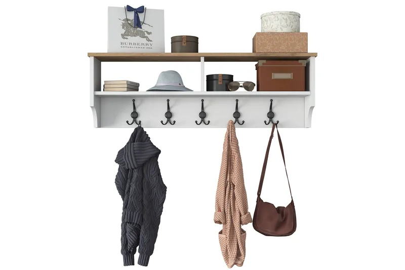 Caraway Hatt-hylle 120x22,2 cm Hvit/Brun - Hanah Home - Oppbevaring - Hylle - Hattehylle