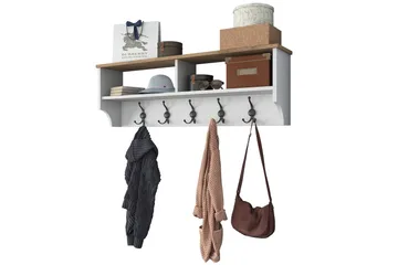 Caraway Hatt-hylle 120x22,2 cm Hvit/Brun - Hanah Home - Oppbevaring - Hylle - Hattehylle