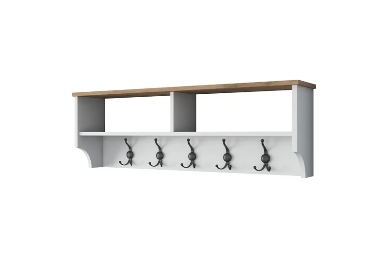 Caraway Hatt-hylle 120x22,2 cm Hvit/Brun - Hanah Home - Oppbevaring - Hylle - Hattehylle