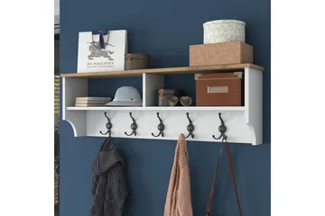 Caraway Hatt-hylle 120x22,2 cm Hvit/Brun - Hanah Home - Oppbevaring - Hylle - Hattehylle