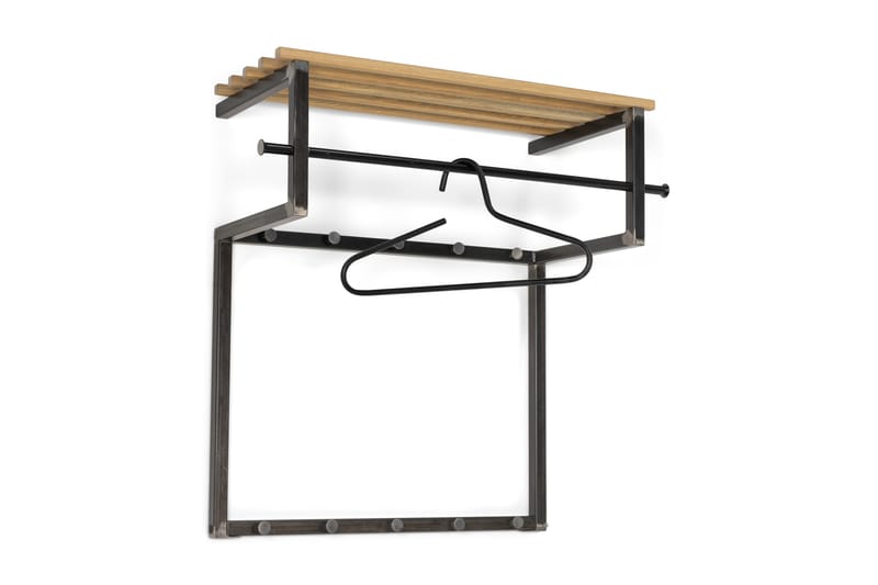 Hattehylle Javli 76 cm - Svart/Eik - Entreoppbevaring - Hattehylle