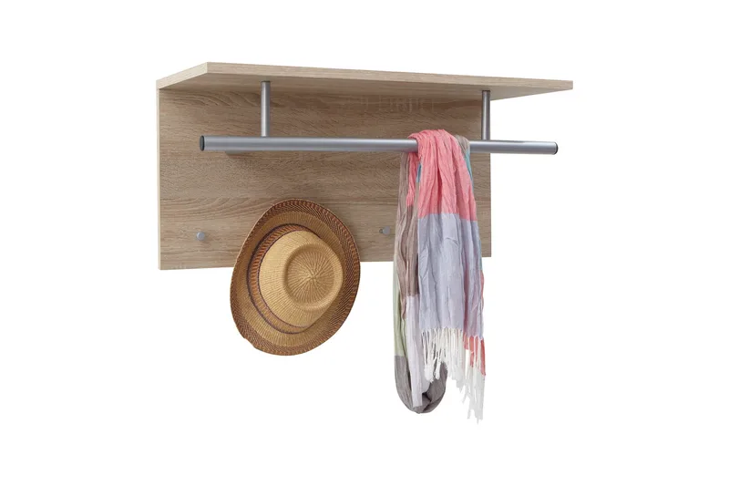 Hattehylle Manny 72 cm, Eik