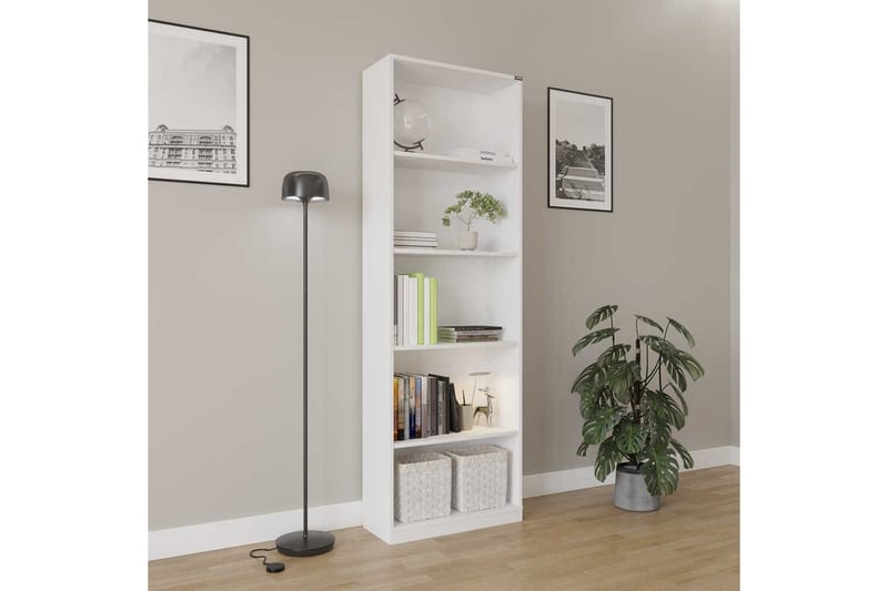 Hemani Bokhylle 64 cm i Lakkert Tre - Hvit - Oppbevaring - Hylle - Bokhylle