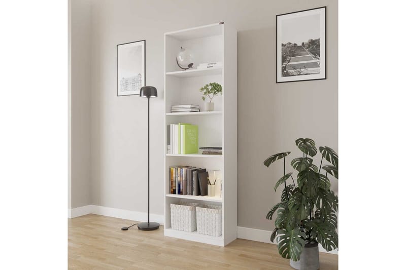 Hemani Bokhylle 64 cm i Lakkert Tre - Hvit - Oppbevaring - Hylle - Bokhylle