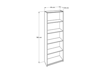 Hemani Bokhylle 64 cm i Lakkert Tre - Hvit - Oppbevaring - Hylle - Bokhylle