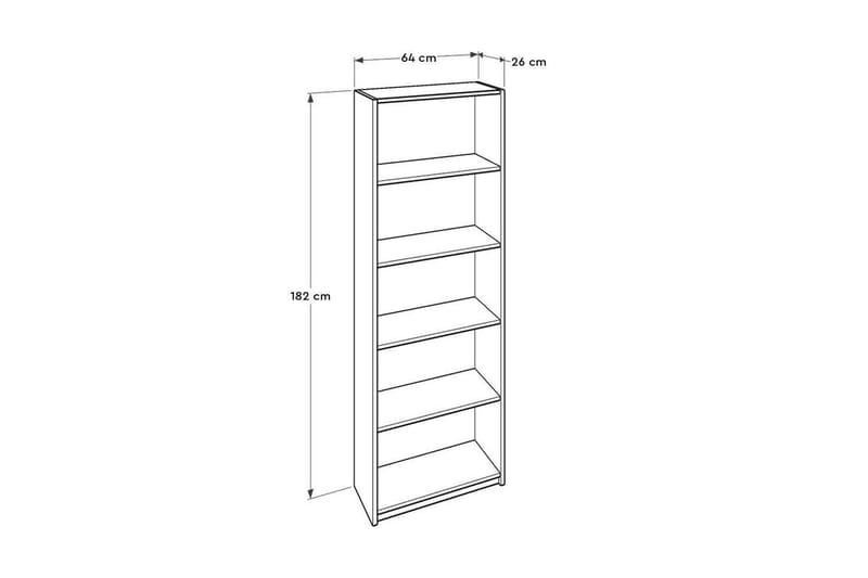 Hemani Bokhylle 64 cm i Lakkert Tre - Hvit - Oppbevaring - Hylle - Bokhylle