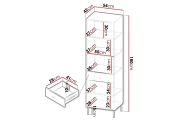 Hermann Bokhylle 54 cm - Hvit - Oppbevaring - Hylle - Bokhylle