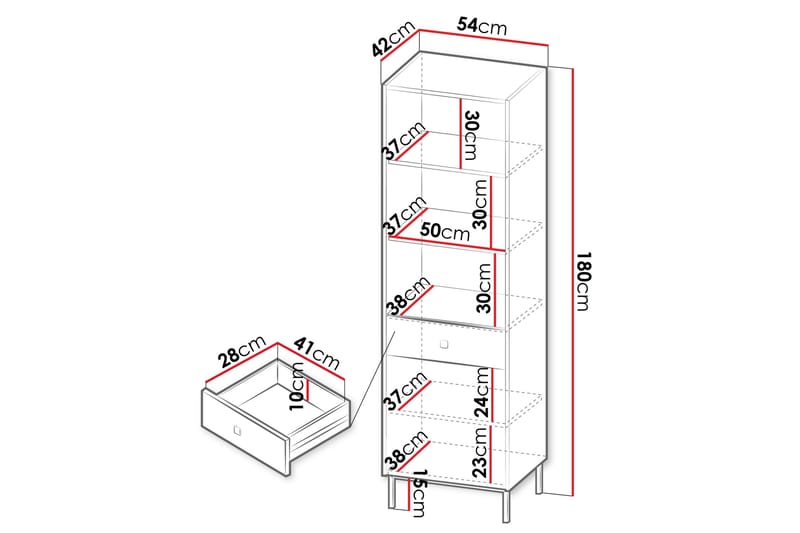 Hermann Bokhylle 54 cm - Hvit - Oppbevaring - Hylle - Bokhylle
