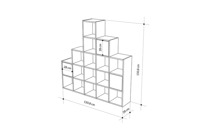 Hideo Bokhylle 150,8 cm - Brun/Eik - Oppbevaring - Hylle - Bokhylle