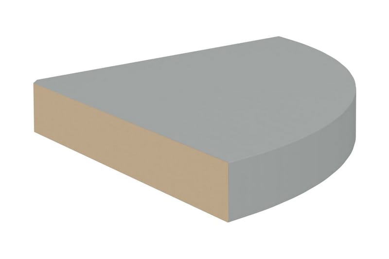 Flytende vegghylle grå 25x25x3,8 cm MDF - Grå - Hjørnehylle