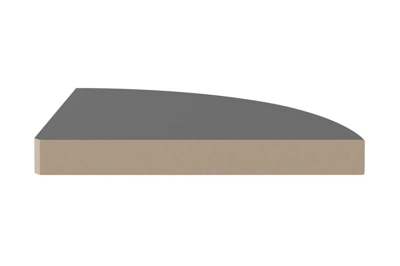 Flytende vegghylle høyglans grå 35x35x3,8 cm MDF - Grå - Hjørnehylle