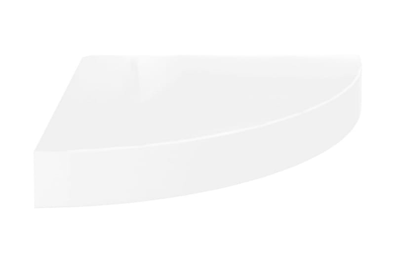 Flytende vegghylle høyglans hvit 25x25x3,8 cm MDF - Hvit - Hjørnehylle