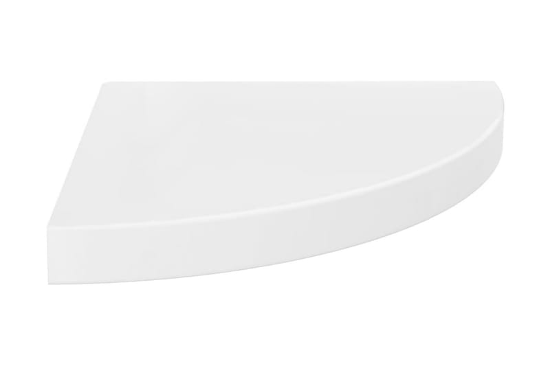 Flytende vegghylle høyglans hvit 35x35x3,8 cm MDF - Hvit - Hjørnehylle